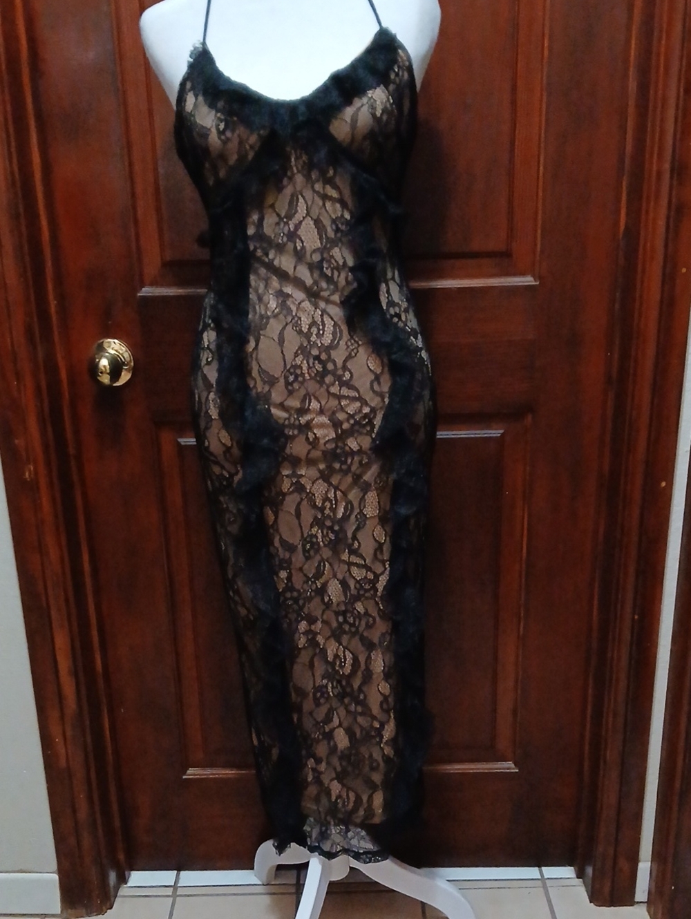 Forever 21 Black Lace Backless Slip Dress